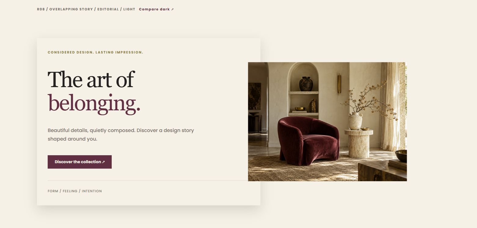 Overlapping story — actual light design preview