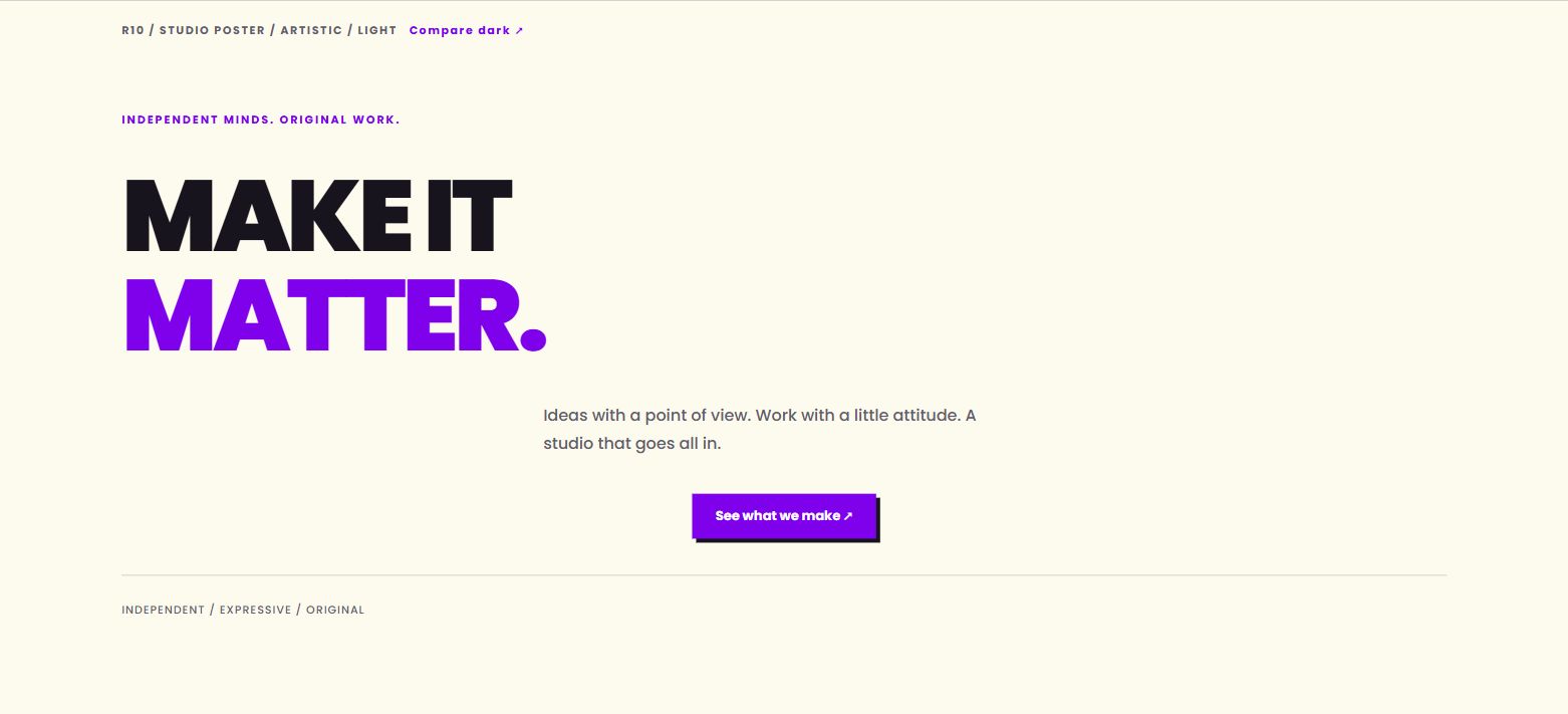 Studio poster — actual light design preview