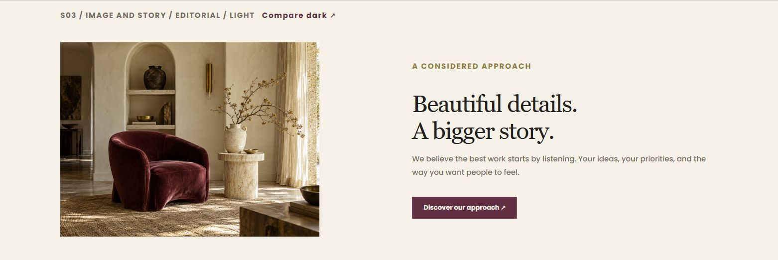 Image and story — actual light design preview