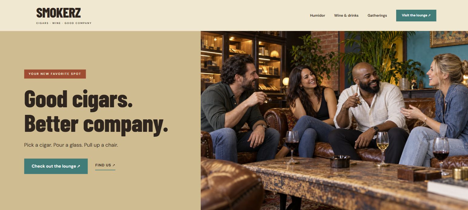 Smokerz 2 casual neighborhood lounge — actual Divi 5 page