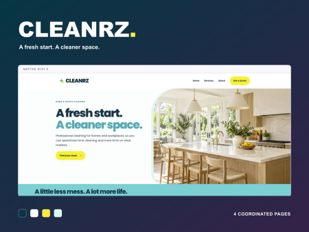 Cleanrz — Home & Office Cleaning Divi 5 Layout Pack