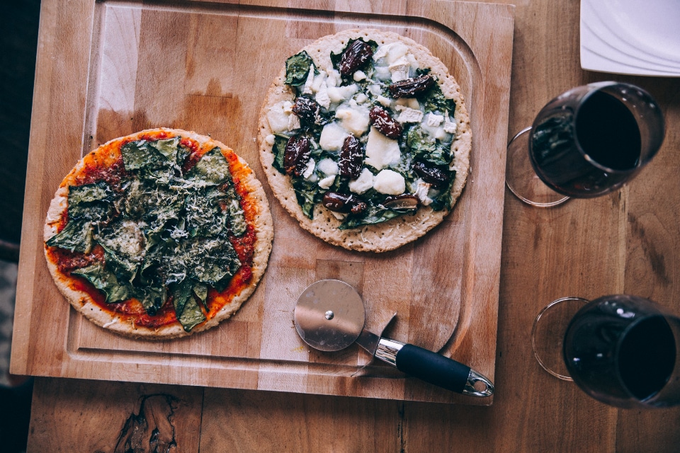 Rustic pizza photography