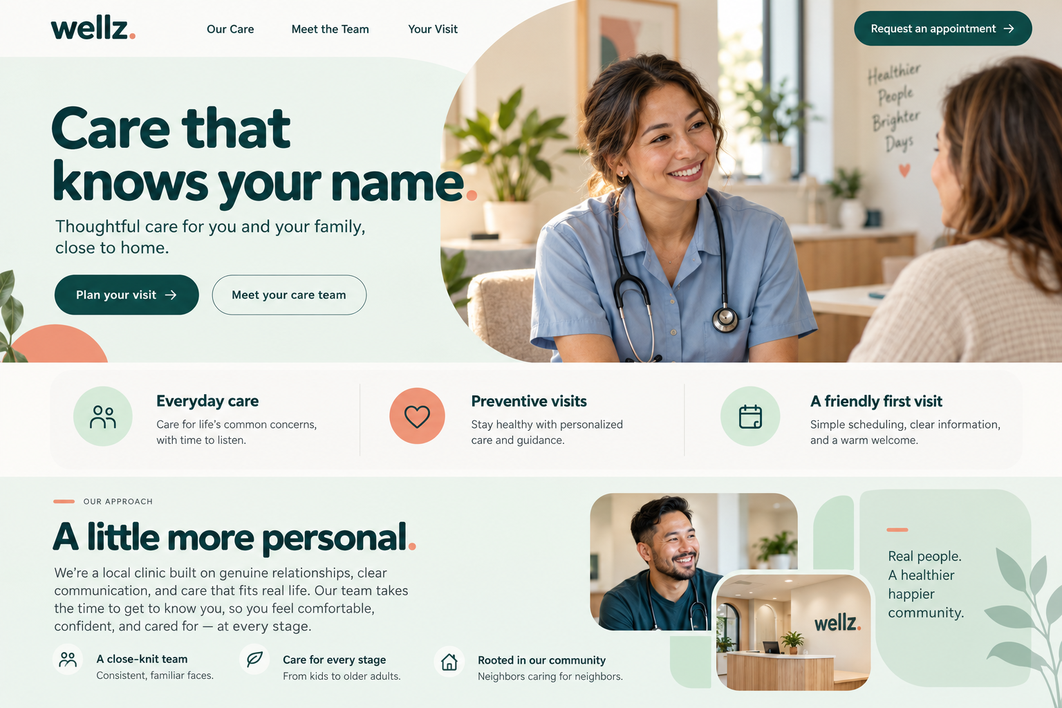 Wellz approved homepage design preview